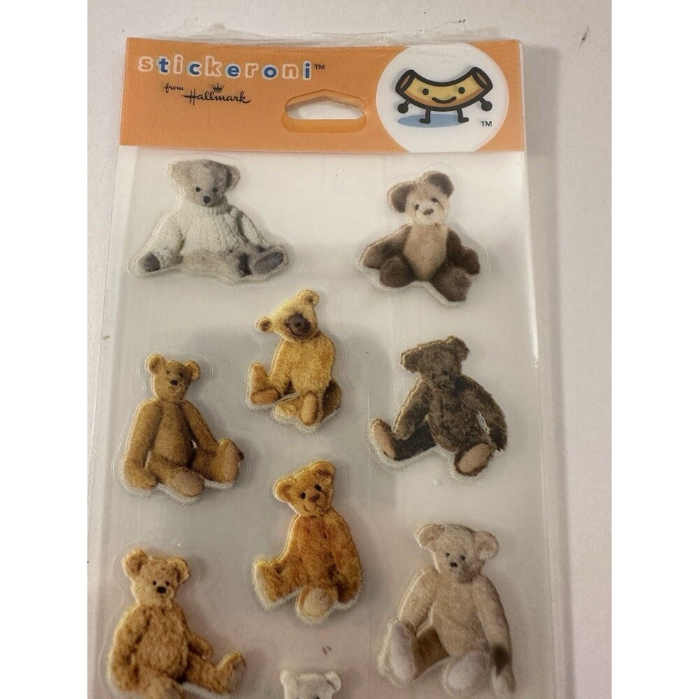 Hallmark Stickeroni Stickers Vintage Teddy Bears 2 Sheets Made In USA - Picture 3 of 3